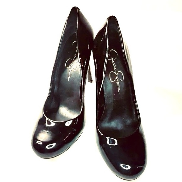 Jessica Simpson Black Patent Calie Round Toe Pump, Women's Size 5.5 - Picture 10 of 16